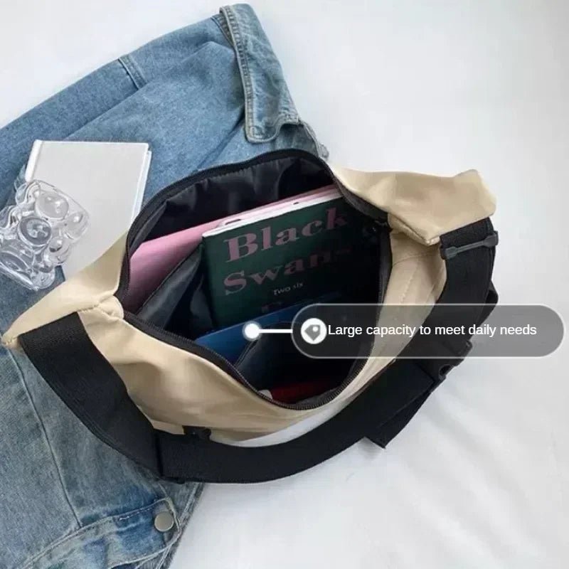 Nylon Hobos Crossbody Bags Solid Casual Zipper Women's Bags 2024 Fashion High Capacity Solid Color Single Shoulder Totes Bag - Tara's Tiny Treasures