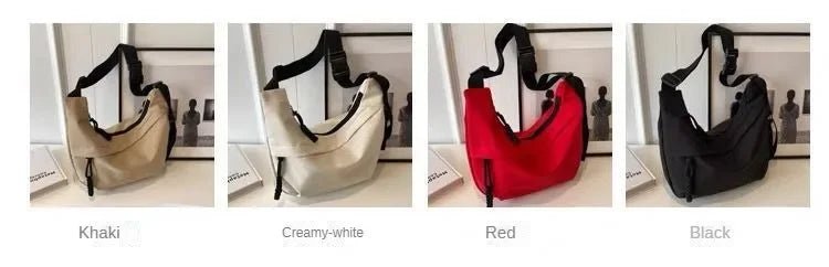 Nylon Hobos Crossbody Bags Solid Casual Zipper Women's Bags 2024 Fashion High Capacity Solid Color Single Shoulder Totes Bag - Tara's Tiny Treasures