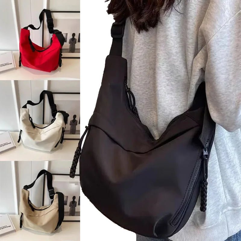 Nylon Hobos Crossbody Bags Solid Casual Zipper Women's Bags 2024 Fashion High Capacity Solid Color Single Shoulder Totes Bag - Tara's Tiny Treasures
