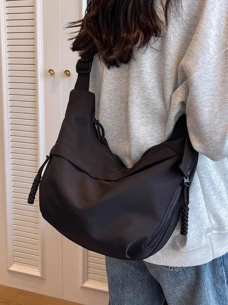 Nylon Hobos Crossbody Bags Solid Casual Zipper Women's Bags 2024 Fashion High Capacity Solid Color Single Shoulder Totes Bag - Tara's Tiny Treasures