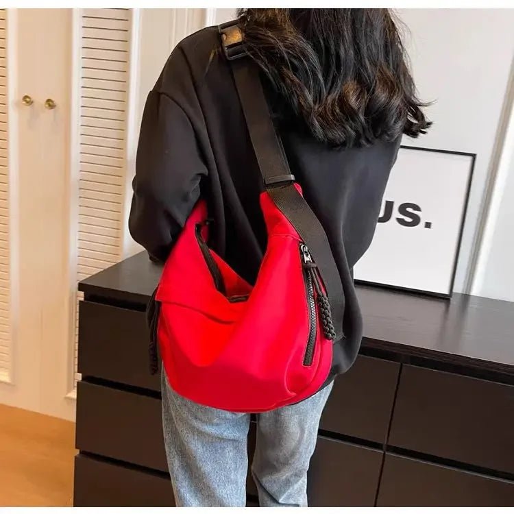 Nylon Hobos Crossbody Bags Solid Casual Zipper Women's Bags 2024 Fashion High Capacity Solid Color Single Shoulder Totes Bag - Tara's Tiny Treasures