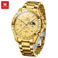OLEVS 3618 Waterproof Luminous Date Moon Chronograph Wristwatches Mens Luxury Stainless Steel Quartz Watch for Men Reloj Hombre - Tara's Tiny Treasures