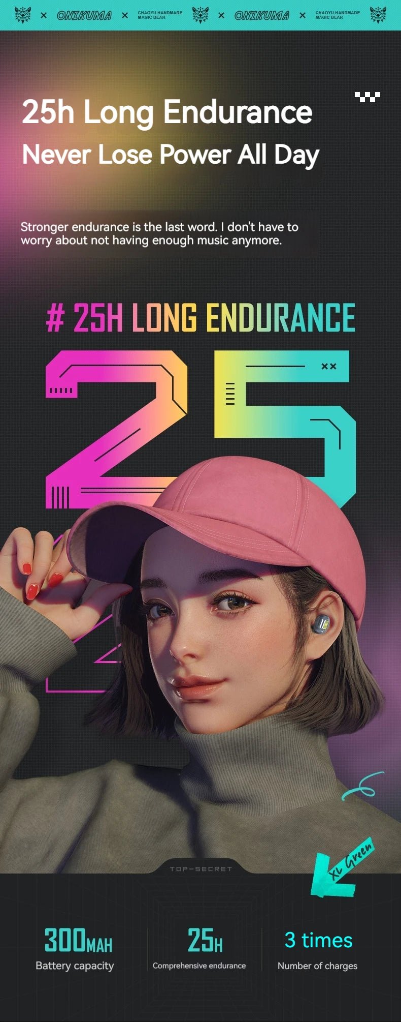 ONIKUMA T20 Gaming Headset 2025New Wireless Rotating Flip-Top Design Earbuds HiFi Stereo In-Ear Touch Control Headphone with Mic - Tara's Tiny Treasures
