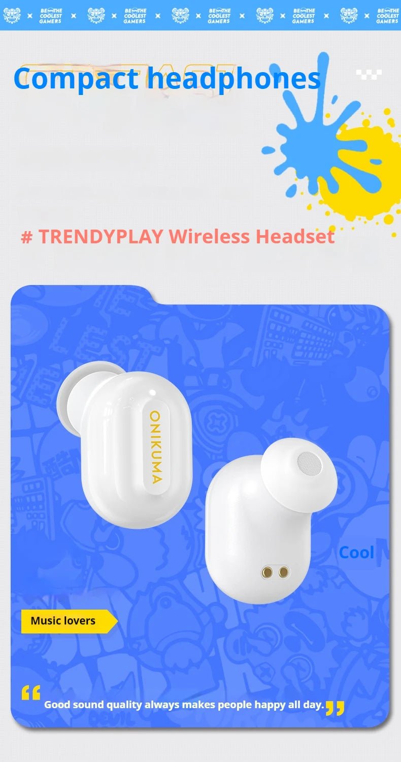 ONIKUMA T20 Gaming Headset 2025New Wireless Rotating Flip-Top Design Earbuds HiFi Stereo In-Ear Touch Control Headphone with Mic - Tara's Tiny Treasures
