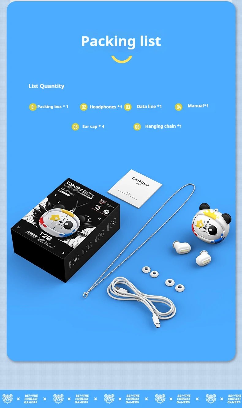ONIKUMA T20 Gaming Headset 2025New Wireless Rotating Flip-Top Design Earbuds HiFi Stereo In-Ear Touch Control Headphone with Mic - Tara's Tiny Treasures