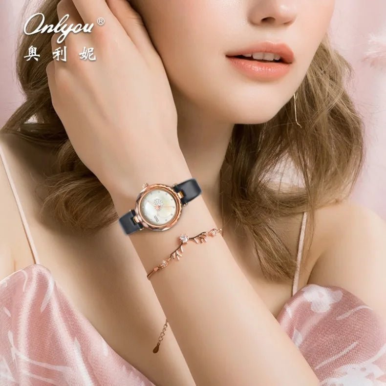 ONLYOU New Luxury Women's Watch with A Genuine Leather Strap,stylish and Elegant,30-meter Water Resistant,comes with A Watch Box - Tara's Tiny Treasures