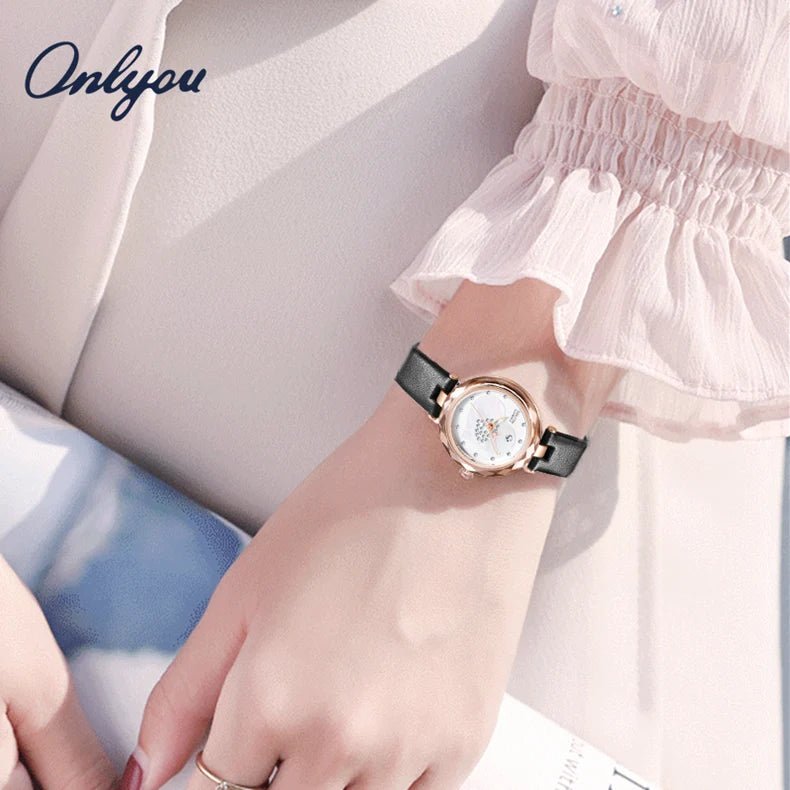 ONLYOU New Luxury Women's Watch with A Genuine Leather Strap,stylish and Elegant,30-meter Water Resistant,comes with A Watch Box - Tara's Tiny Treasures