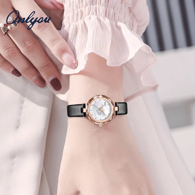 ONLYOU New Luxury Women's Watch with A Genuine Leather Strap,stylish and Elegant,30-meter Water Resistant,comes with A Watch Box - Tara's Tiny Treasures
