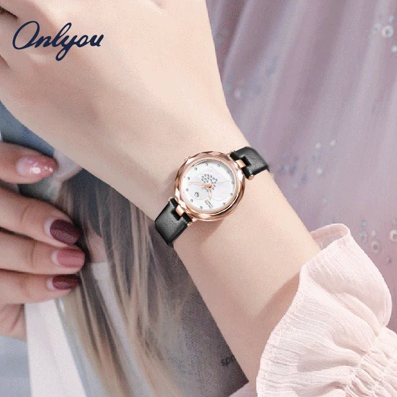 ONLYOU New Luxury Women's Watch with A Genuine Leather Strap,stylish and Elegant,30-meter Water Resistant,comes with A Watch Box - Tara's Tiny Treasures
