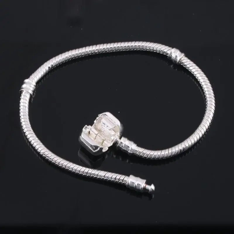Original 925 Sterling Silver Snake Bone Charm Bracelet Bangle Fine Jewelry Basic Charm Bracelets for Women men Party DIY Jewelry - Tara's Tiny Treasures