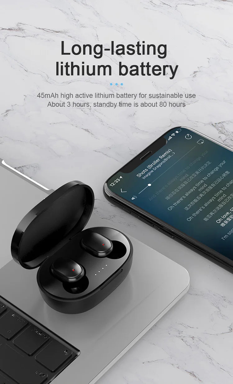 Original A6S TWS Headset Wireless Earphones Bluetooth Headphones Sport Stereo Fone Bluetooth Earbuds for Xiaomi Huawei iPhone - Tara's Tiny Treasures