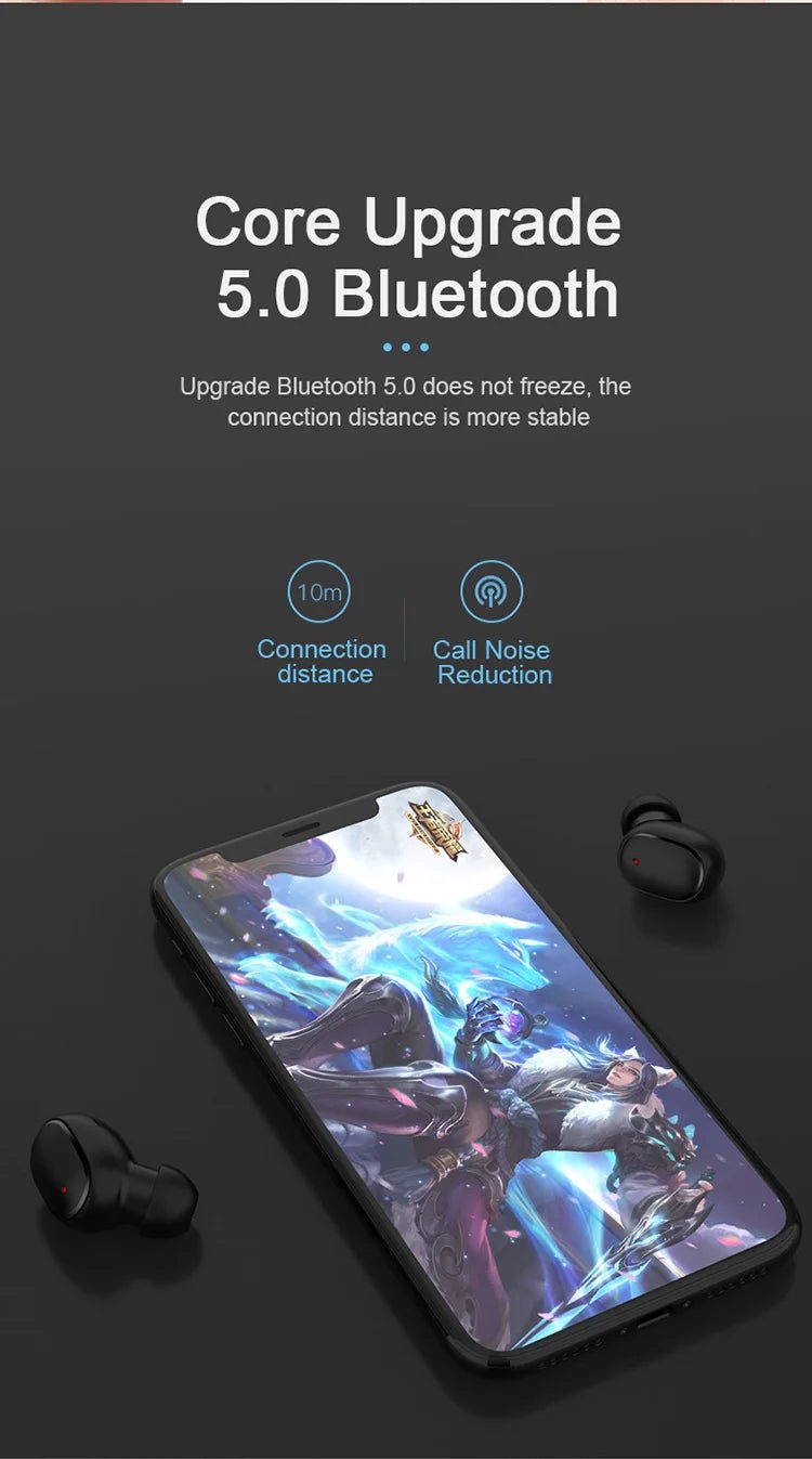 Original A6S TWS Headset Wireless Earphones Bluetooth Headphones Sport Stereo Fone Bluetooth Earbuds for Xiaomi Huawei iPhone - Tara's Tiny Treasures