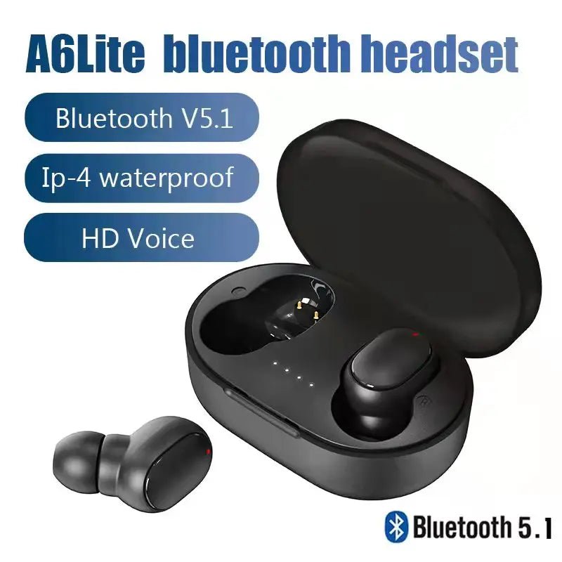 Original A6S TWS Headset Wireless Earphones Bluetooth Headphones Sport Stereo Fone Bluetooth Earbuds for Xiaomi Huawei iPhone - Tara's Tiny Treasures