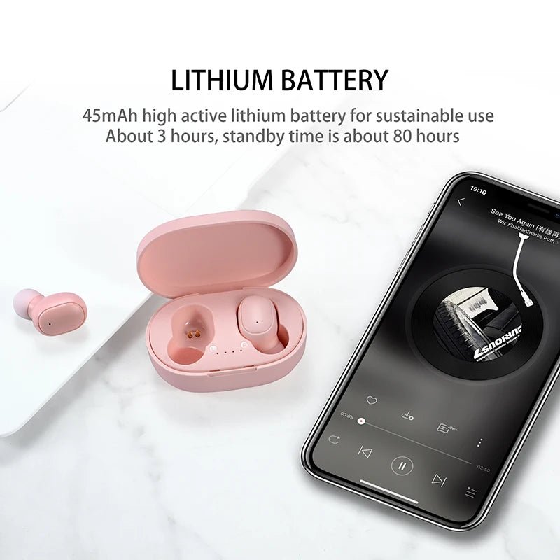 Original A6S TWS Headset Wireless Earphones Bluetooth Headphones Sport Stereo Fone Bluetooth Earbuds for Xiaomi Huawei iPhone - Tara's Tiny Treasures