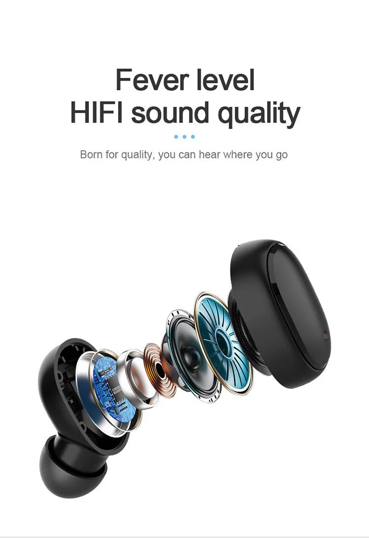 Original A6S TWS Headset Wireless Earphones Bluetooth Headphones Sport Stereo Fone Bluetooth Earbuds for Xiaomi Huawei iPhone - Tara's Tiny Treasures