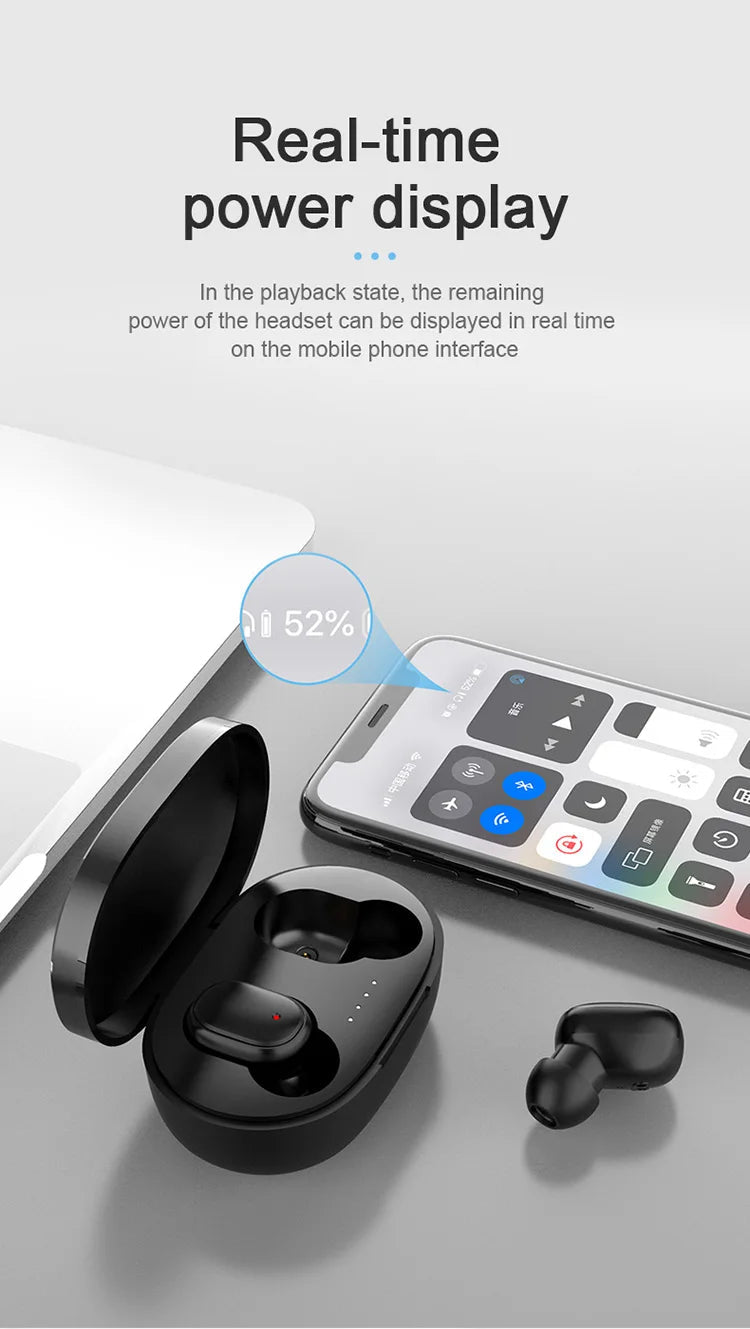 Original A6S TWS Headset Wireless Earphones Bluetooth Headphones Sport Stereo Fone Bluetooth Earbuds for Xiaomi Huawei iPhone - Tara's Tiny Treasures