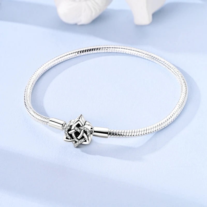 Original Bracelet 925 Sterling Silver Charm Bracelet 17-20CM Golden Heart Love Key Snowflake Bracelet Bangle Women Jewelry Gift - Tara's Tiny Treasures