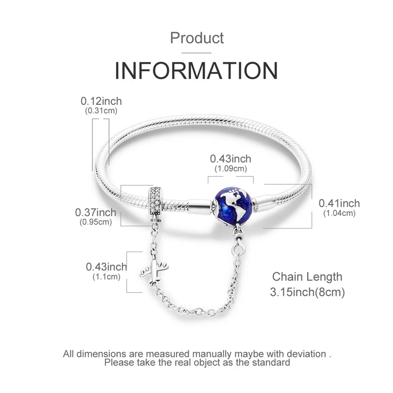 Original Bracelet 925 Sterling Silver Charm Bracelet 17-20CM Golden Heart Love Key Snowflake Bracelet Bangle Women Jewelry Gift - Tara's Tiny Treasures