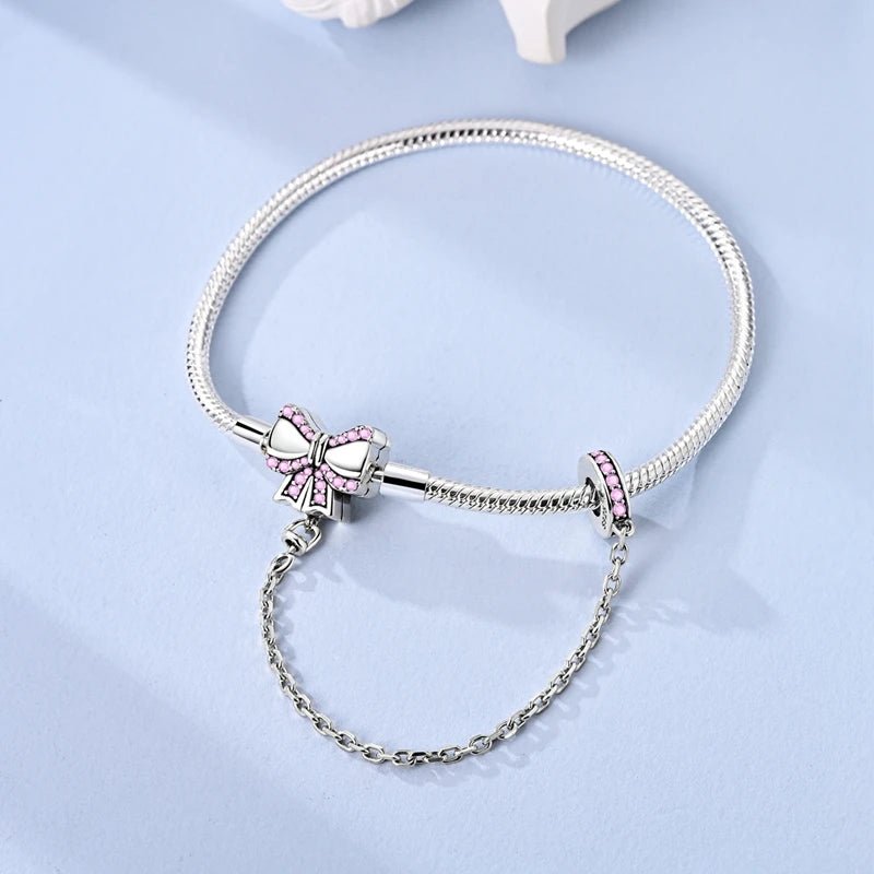 Original Bracelet 925 Sterling Silver Charm Bracelet 17-20CM Golden Heart Love Key Snowflake Bracelet Bangle Women Jewelry Gift - Tara's Tiny Treasures