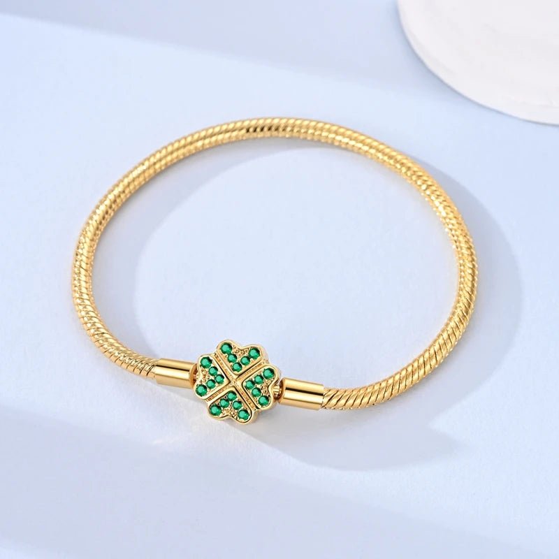 Original Bracelet 925 Sterling Silver Charm Bracelet 17-20CM Golden Heart Love Key Snowflake Bracelet Bangle Women Jewelry Gift - Tara's Tiny Treasures