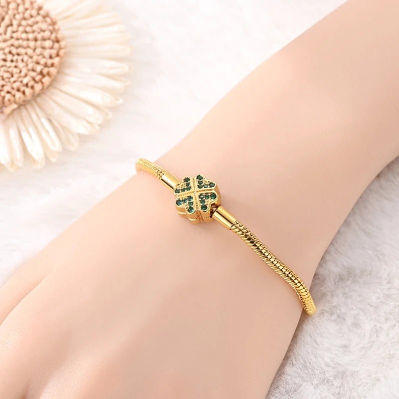 Original Bracelet 925 Sterling Silver Charm Bracelet 17-20CM Golden Heart Love Key Snowflake Bracelet Bangle Women Jewelry Gift - Tara's Tiny Treasures
