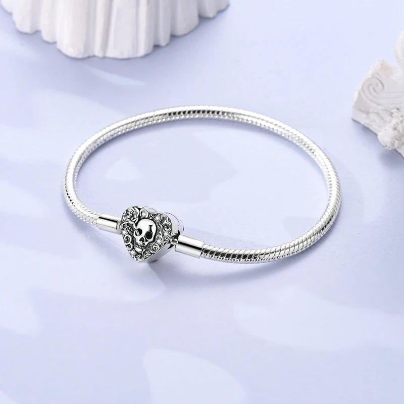 Original Bracelet 925 Sterling Silver Charm Bracelet 17-20CM Golden Heart Love Key Snowflake Bracelet Bangle Women Jewelry Gift - Tara's Tiny Treasures