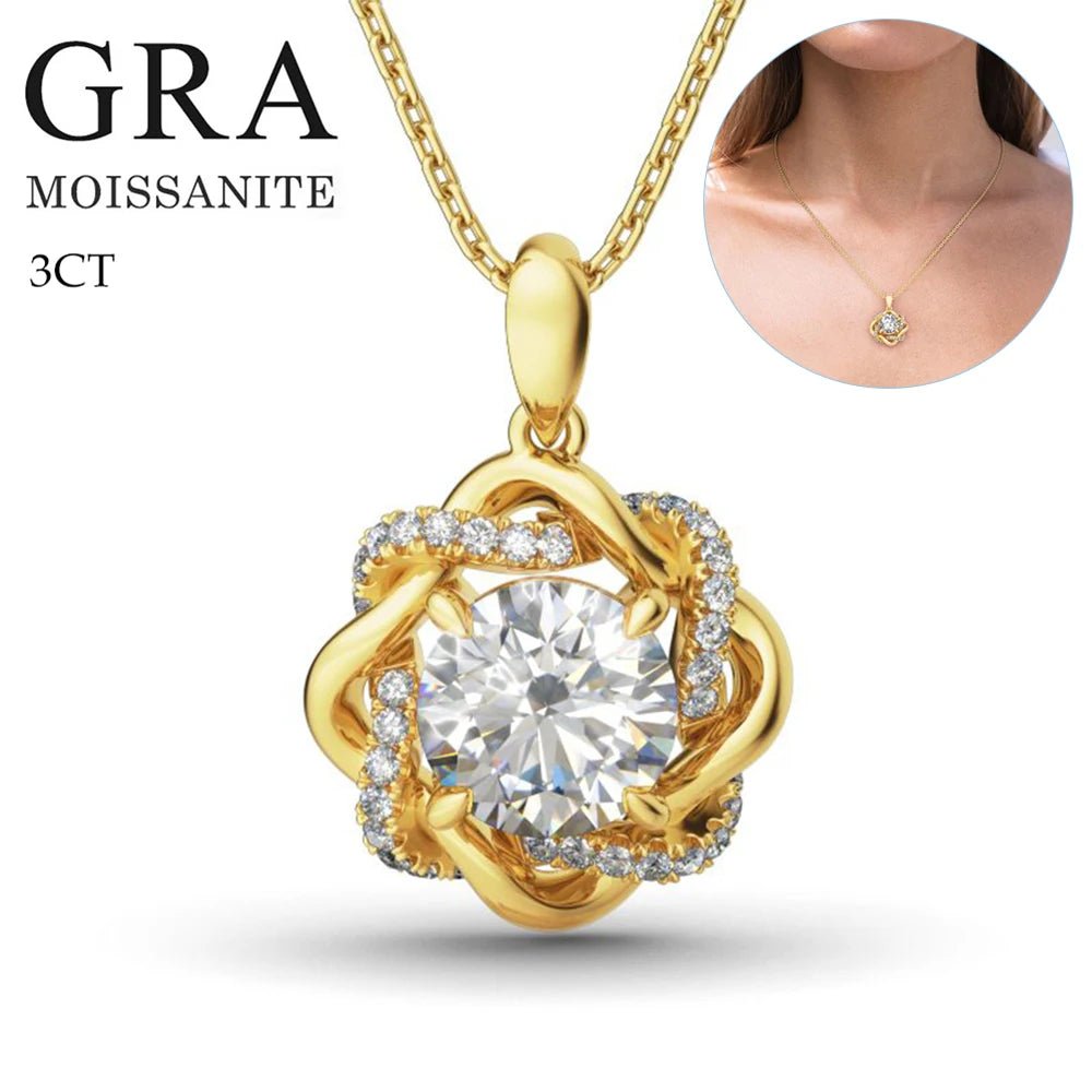 Original Moissanite Diamond Jewelry Sets for Women with Certificate Necklace Earrings Bangle Sets 925 Silver Wedding Luxury Gift - Tara's Tiny Treasures