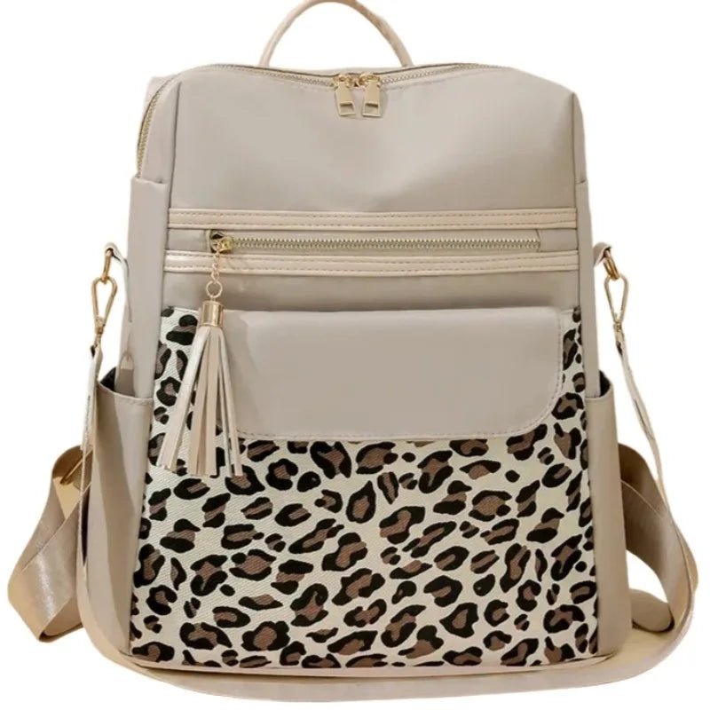 Oxford Leopard Print Fashion Backpacks Zipper Large Capacity Simple Women's Bags on Sale 2025 Versatile Classic Schoolbags - Tara's Tiny Treasures