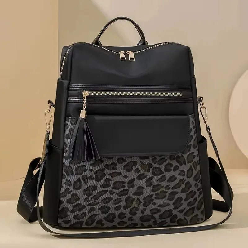 Oxford Leopard Print Fashion Backpacks Zipper Large Capacity Simple Women's Bags on Sale 2025 Versatile Classic Schoolbags - Tara's Tiny Treasures