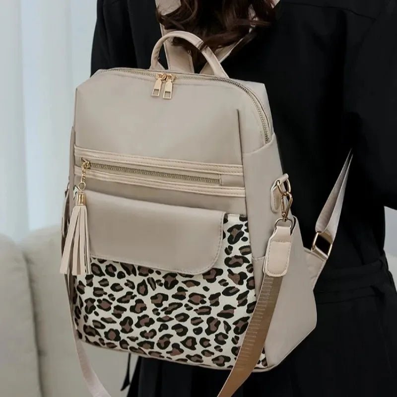 Oxford Leopard Print Fashion Backpacks Zipper Large Capacity Simple Women's Bags on Sale 2025 Versatile Classic Schoolbags - Tara's Tiny Treasures