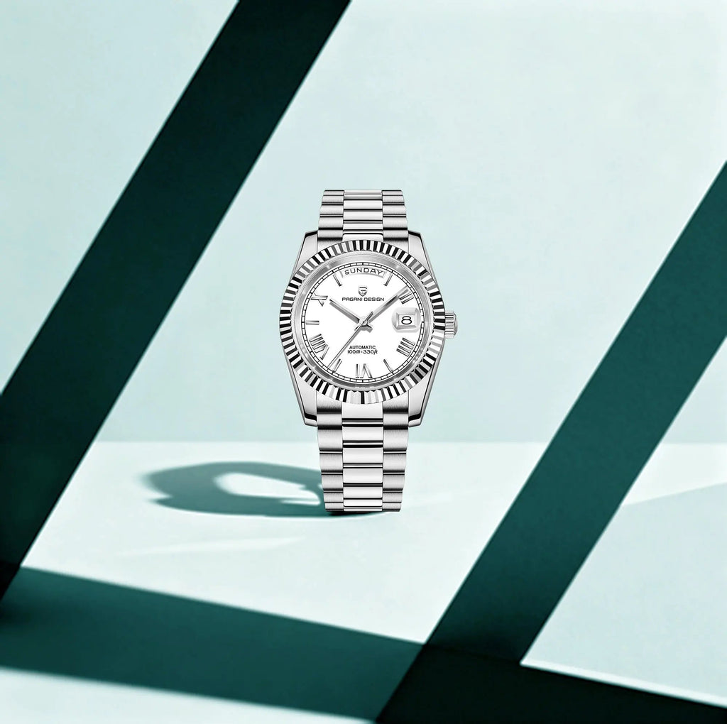 PAGANI DESIGN New Men Automatic Mechanical Watch Retro Elegant All-Match Sapphire Glass 100m Waterproof Luminous Calendar Watch - Tara's Tiny Treasures