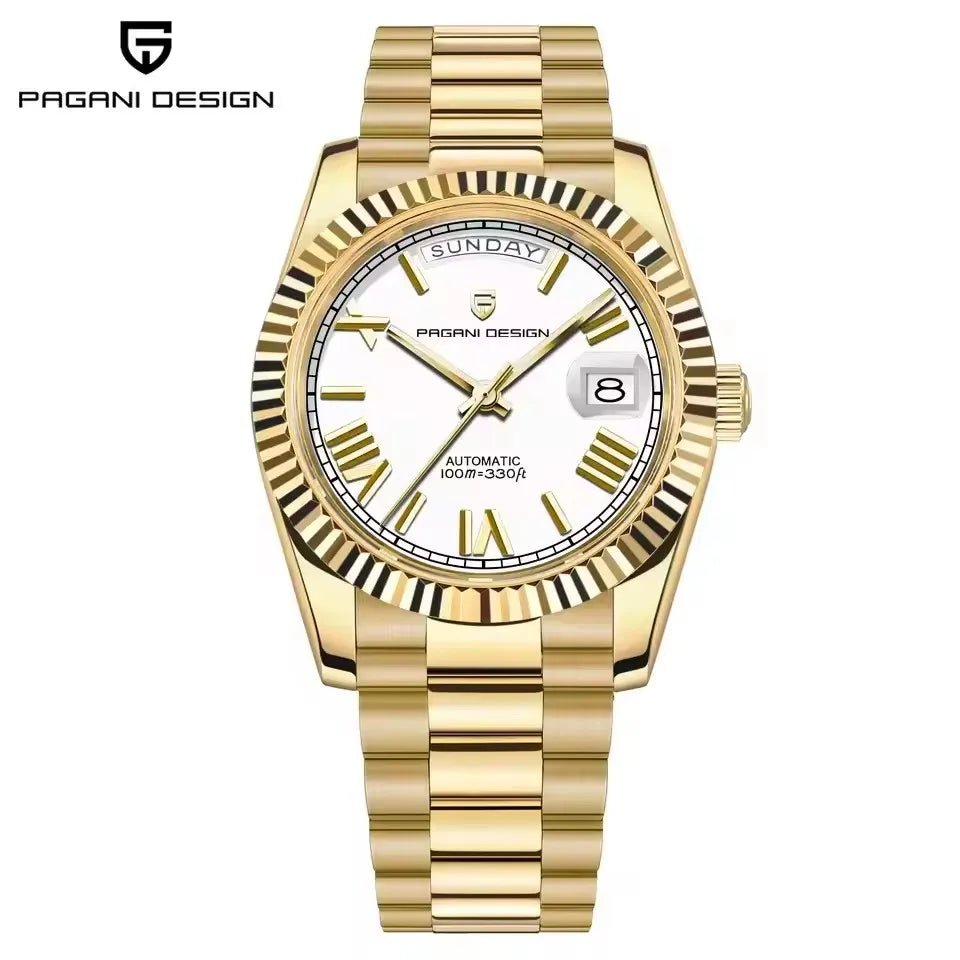 PAGANI DESIGN New Week Calendar Type Watch Japan Movt Waterproof Mechanical Man watch 316L All Steel Luxury Luminous Men watch - Tara's Tiny Treasures