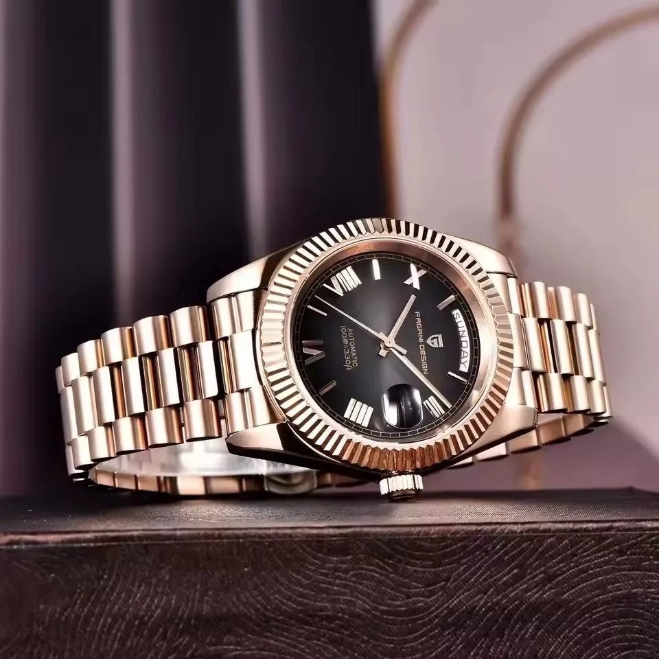 PAGANI DESIGN New Week Calendar Type Watch Japan Movt Waterproof Mechanical Man watch 316L All Steel Luxury Luminous Men watch - Tara's Tiny Treasures