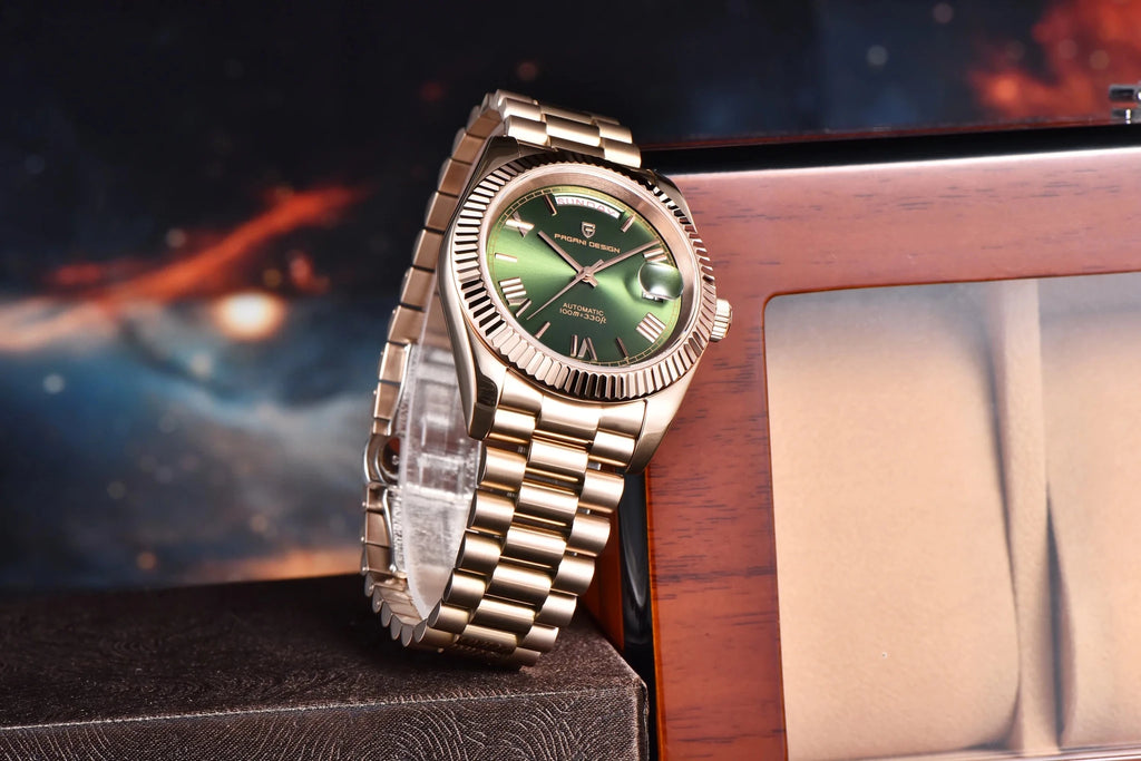 PAGANI DESIGN New Week Calendar Type Watch Japan Movt Waterproof Mechanical Man watch 316L All Steel Luxury Luminous Men watch - Tara's Tiny Treasures