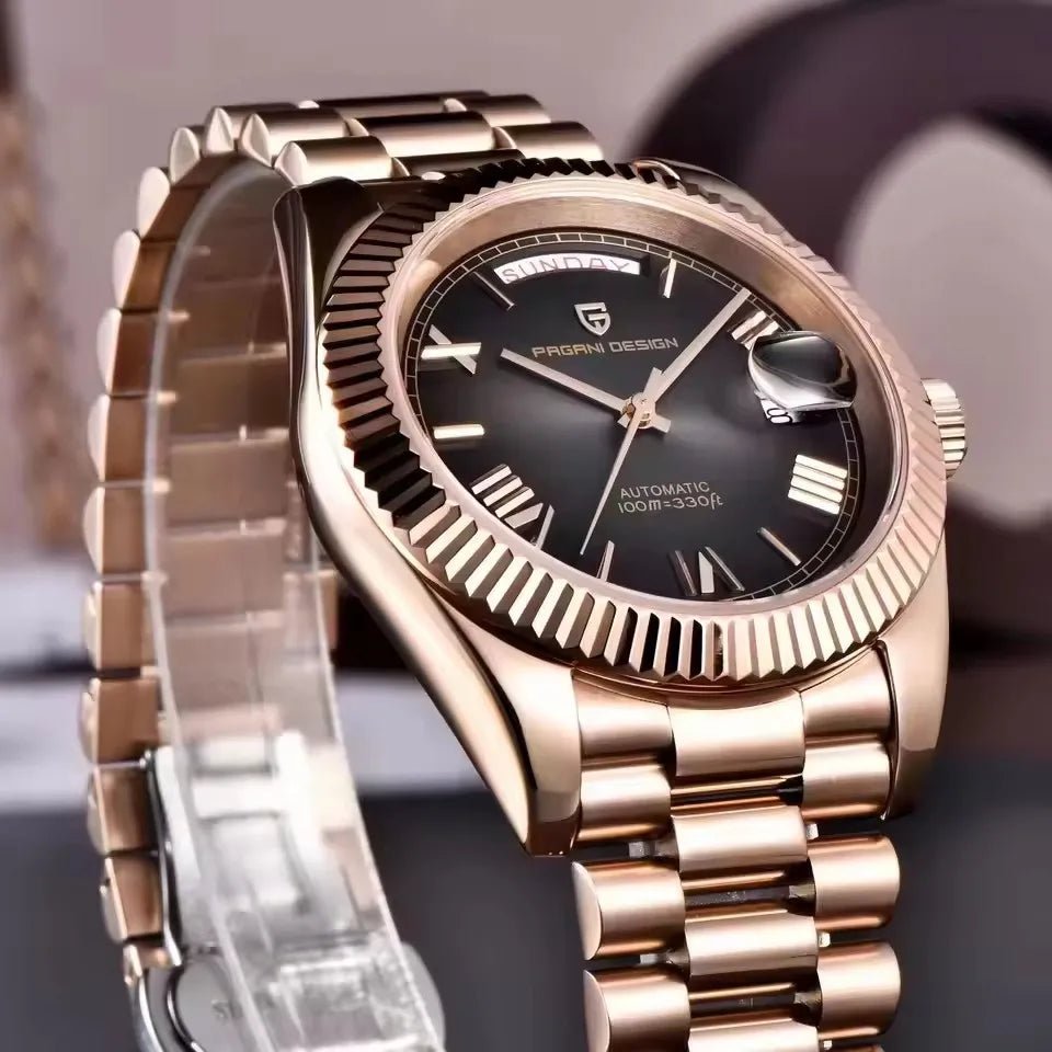 PAGANI DESIGN New Week Calendar Type Watch Japan Movt Waterproof Mechanical Man watch 316L All Steel Luxury Luminous Men watch - Tara's Tiny Treasures