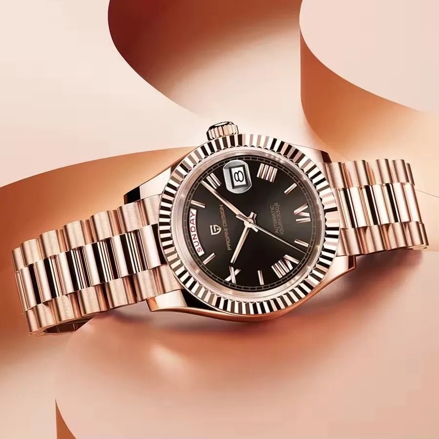 PAGANI DESIGN New Week Calendar Type Watch Japan Movt Waterproof Mechanical Man watch 316L All Steel Luxury Luminous Men watch - Tara's Tiny Treasures