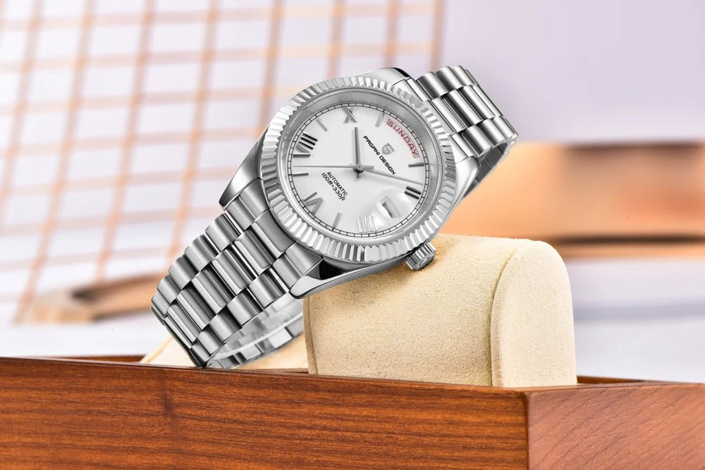PAGANI DESIGN New Week Calendar Type Watch Japan Movt Waterproof Mechanical Man watch 316L All Steel Luxury Luminous Men watch - Tara's Tiny Treasures