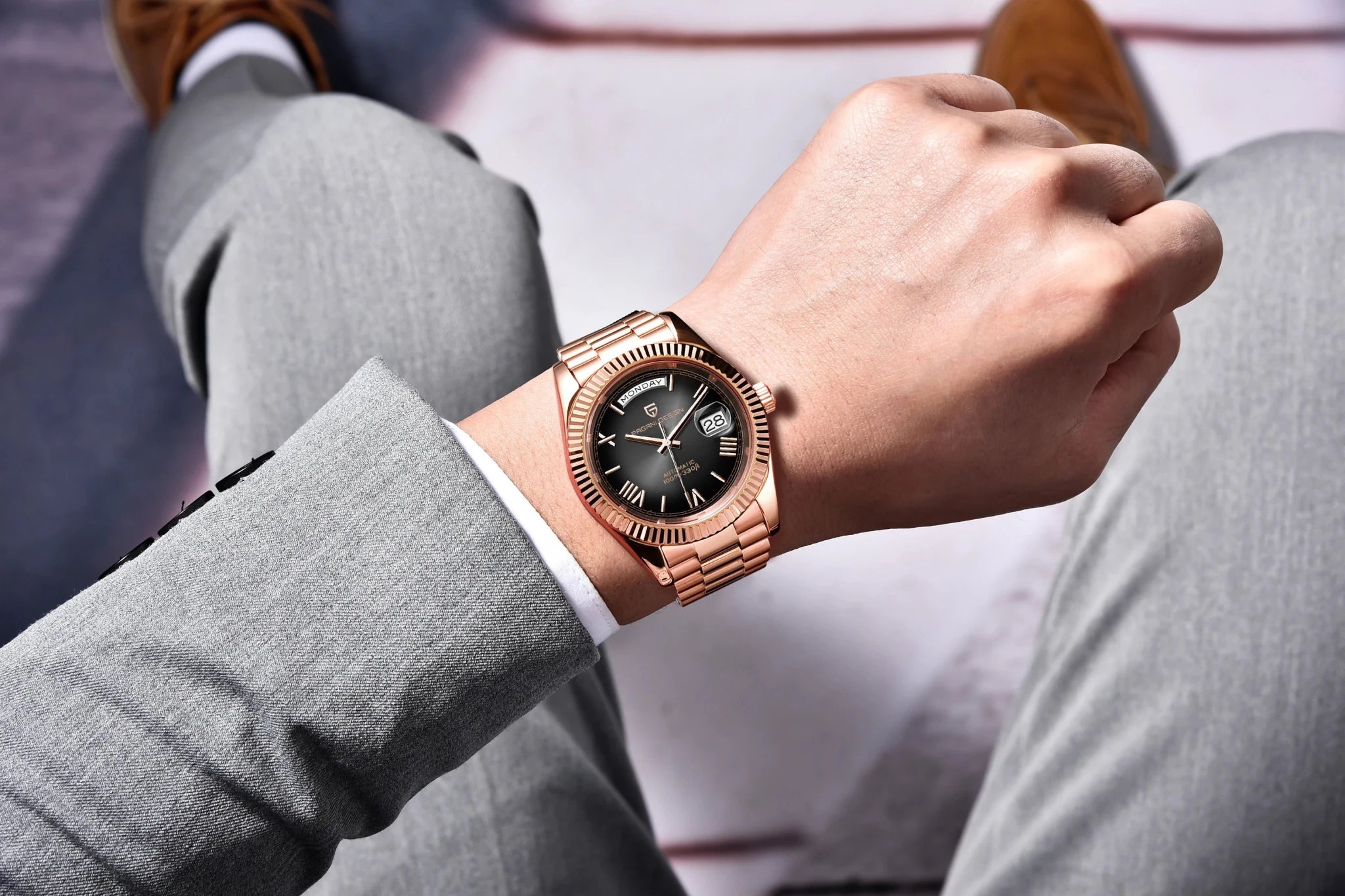 PAGANI DESIGN New Week Calendar Type Watch Japan Movt Waterproof Mechanical Man watch 316L All Steel Luxury Luminous Men watch - Tara's Tiny Treasures