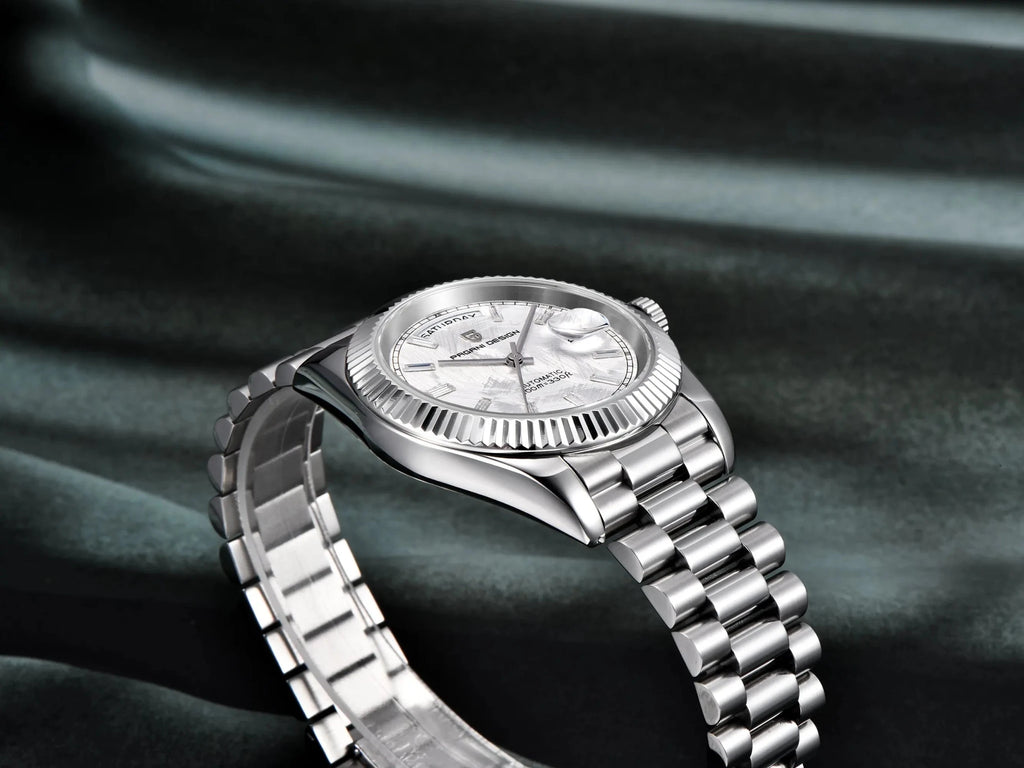 PAGANI DESIGN Niche Premium Men Mechanical Watch French Retro Palace Style Stainless Steel Sapphire Dive Date/Week Display Watch - Tara's Tiny Treasures