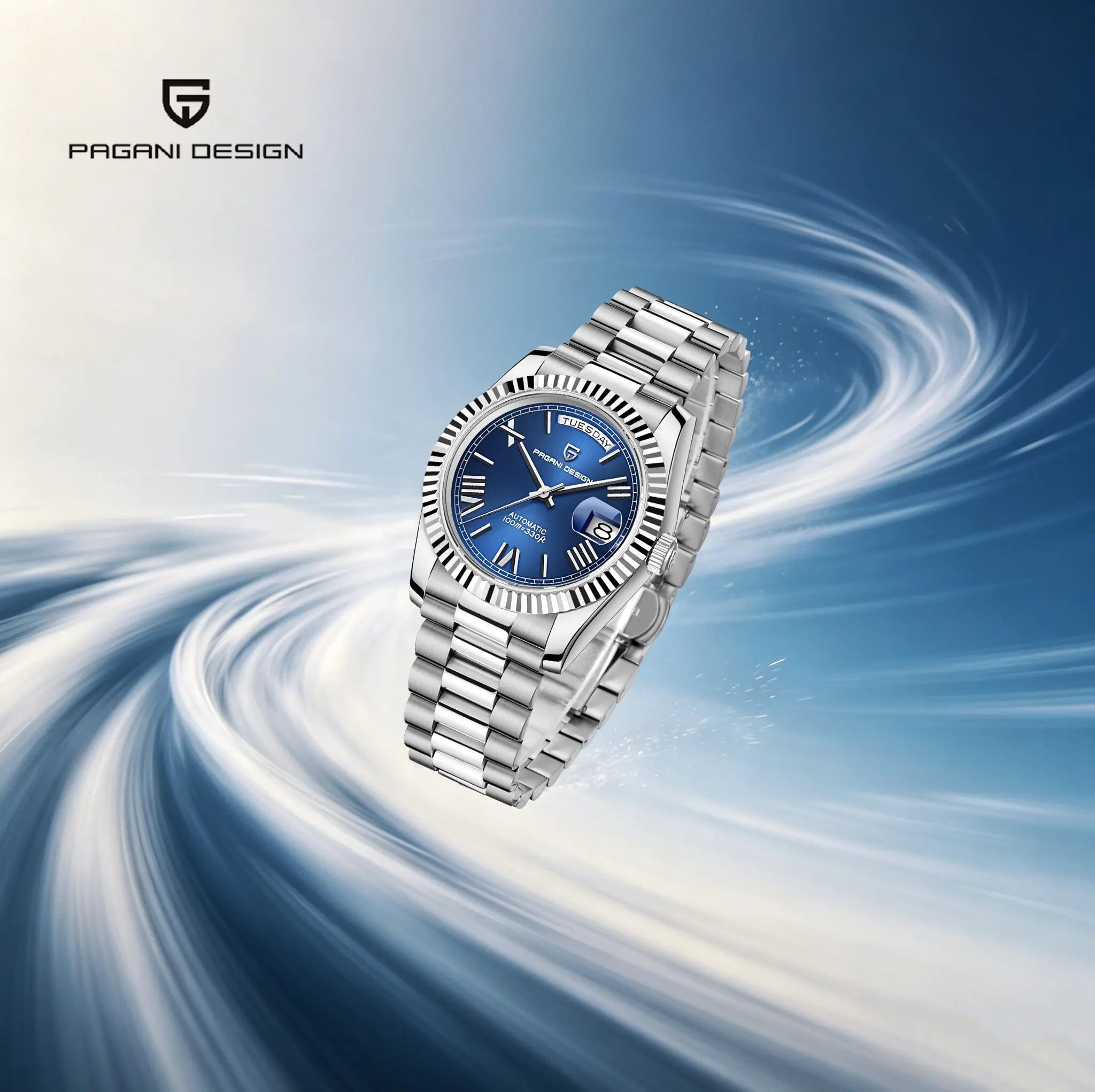 PAGANI DESIGN Niche Premium Men Mechanical Watch French Retro Palace Style Stainless Steel Sapphire Dive Date/Week Display Watch - Tara's Tiny Treasures
