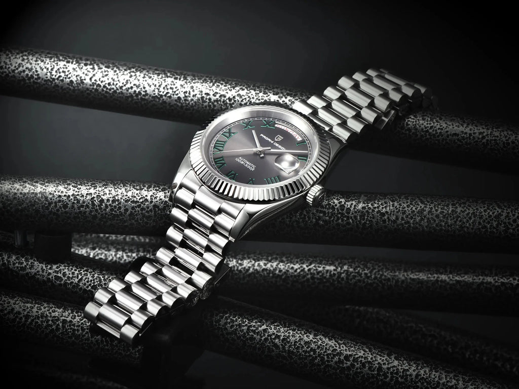 PAGANI DESIGN Niche Premium Men Mechanical Watch French Retro Palace Style Stainless Steel Sapphire Dive Date/Week Display Watch - Tara's Tiny Treasures