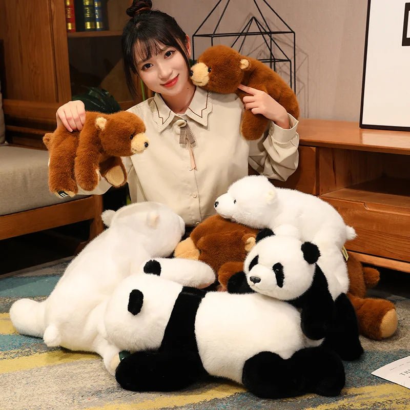 Panda Plush Comfort Soft Animal Plush Raccoon Fox Bear Floor Cushion Birthday Gifts Soft Pillow Toys for Girls Gift Room Decor - Tara's Tiny Treasures