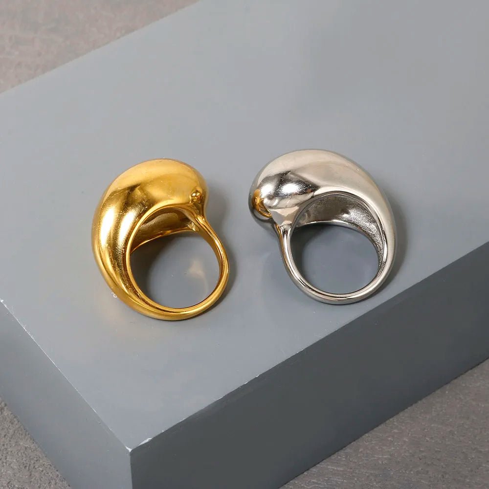 Personality Round Beads Ring Band Small Clear Crystal Zircon Waterproof Stainless Steel Rings Simple Granular Fine Jewelry - Tara's Tiny Treasures