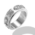 Personality Round Beads Ring Band Small Clear Crystal Zircon Waterproof Stainless Steel Rings Simple Granular Fine Jewelry - Tara's Tiny Treasures