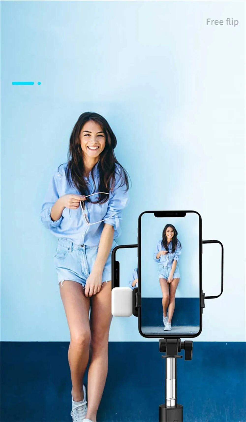Portable Bluetooth Selfie Stick Tripod Holder with Remote Shutter Fill Light Extendable Wireless Remote Retractable Phone Stand - Tara's Tiny Treasures