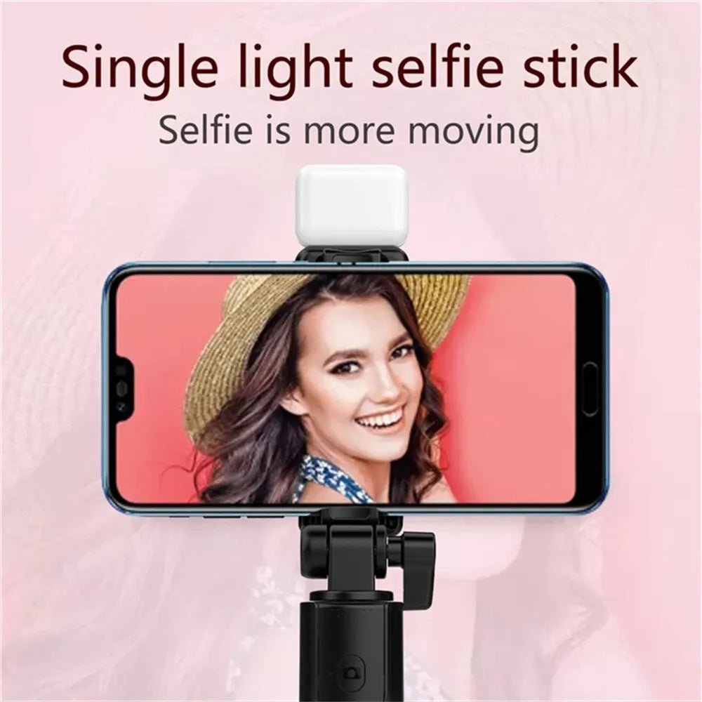 Portable Bluetooth Selfie Stick Tripod Holder with Remote Shutter Fill Light Extendable Wireless Remote Retractable Phone Stand - Tara's Tiny Treasures