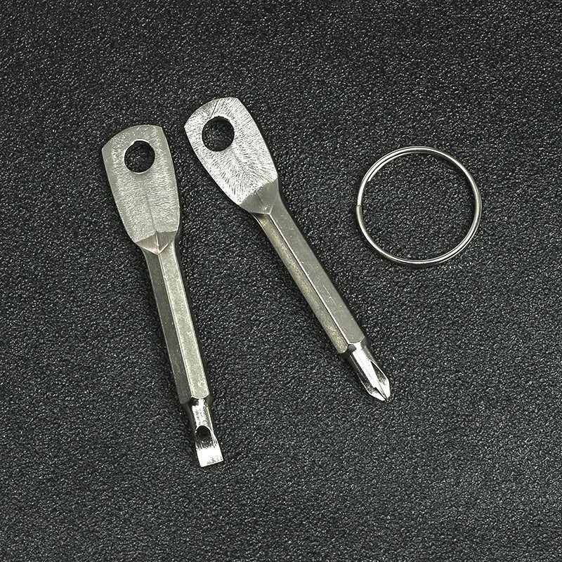 Portable Keychain Multitool Stainless Steel Wrench Screwdriver Mini Tool Kit Daily Repair Outdoor EDC Gadget Key Ring Accessory - Tara's Tiny Treasures