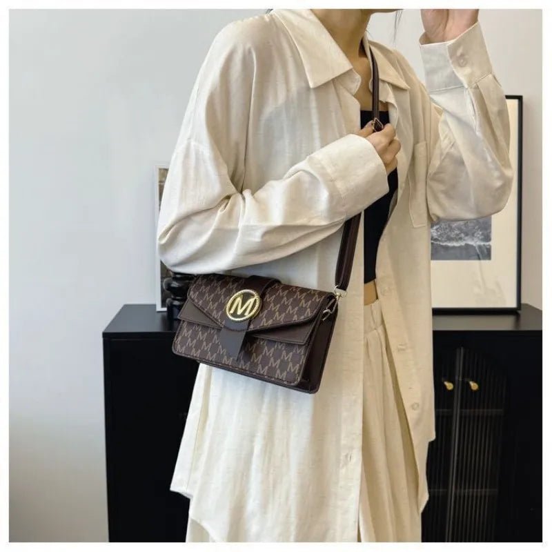 Premium Vintage-Style Bag - 2026 Autumn-Winter New Design - Letter-Shaped Shoulder Bag for Casual Wear - Small Square Bag - Tara's Tiny Treasures