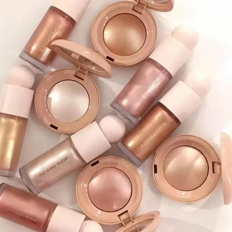 Rare Beauty Melting Cream Blush Makeup Matte Pearlescent Texture Glitter Blush Highlighter Bright nourish moisturize Lip Gloss - Tara's Tiny Treasures
