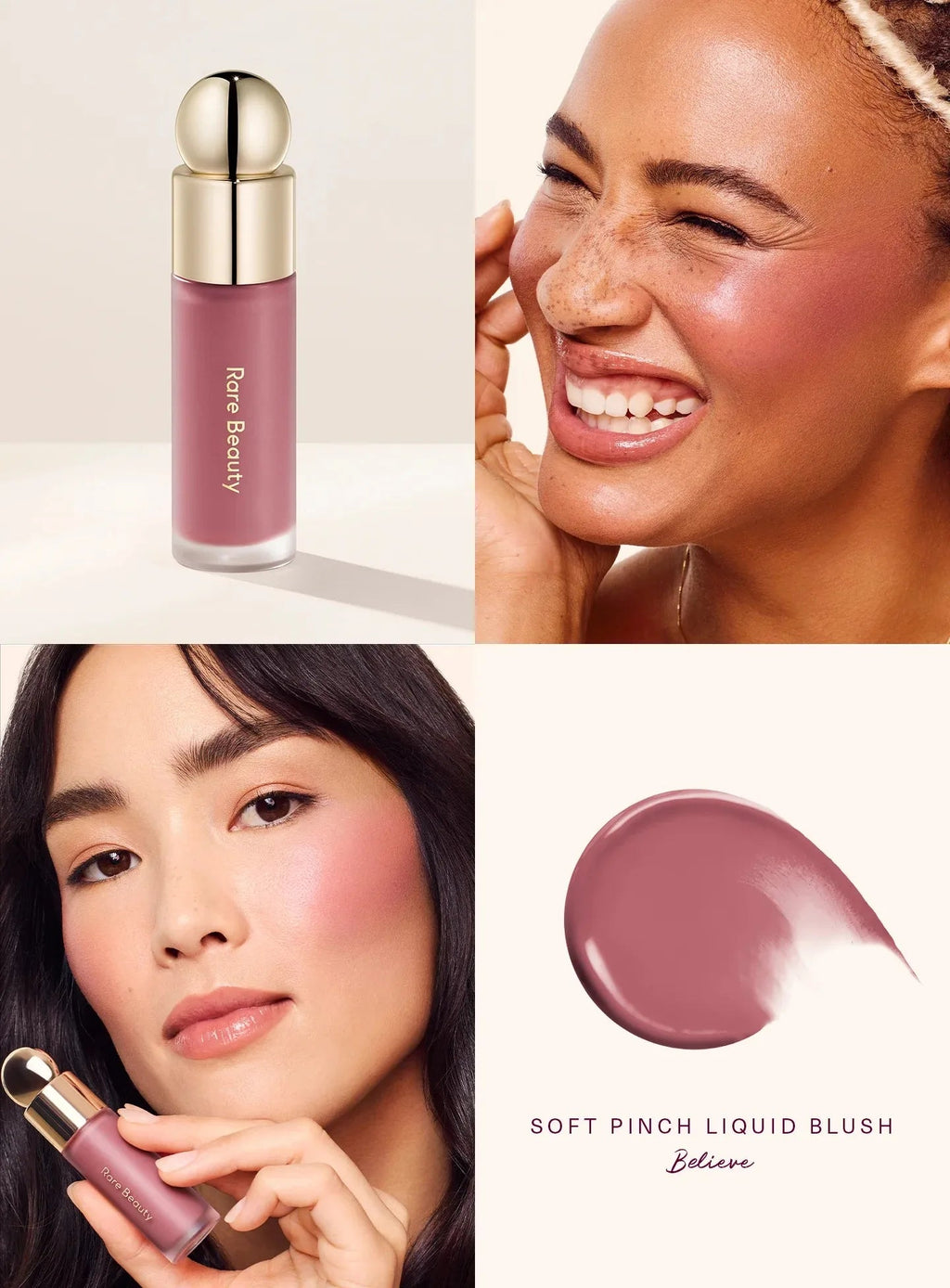Rare Beauty Melting Cream Blush Makeup Matte Pearlescent Texture Glitter Blush Highlighter Bright nourish moisturize Lip Gloss - Tara's Tiny Treasures